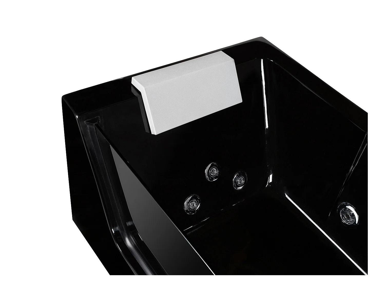 Whirlpool Eckwanne mit Hydromassage - 1 Person - 263 L - Ecke Links - Schwarz - ARIA