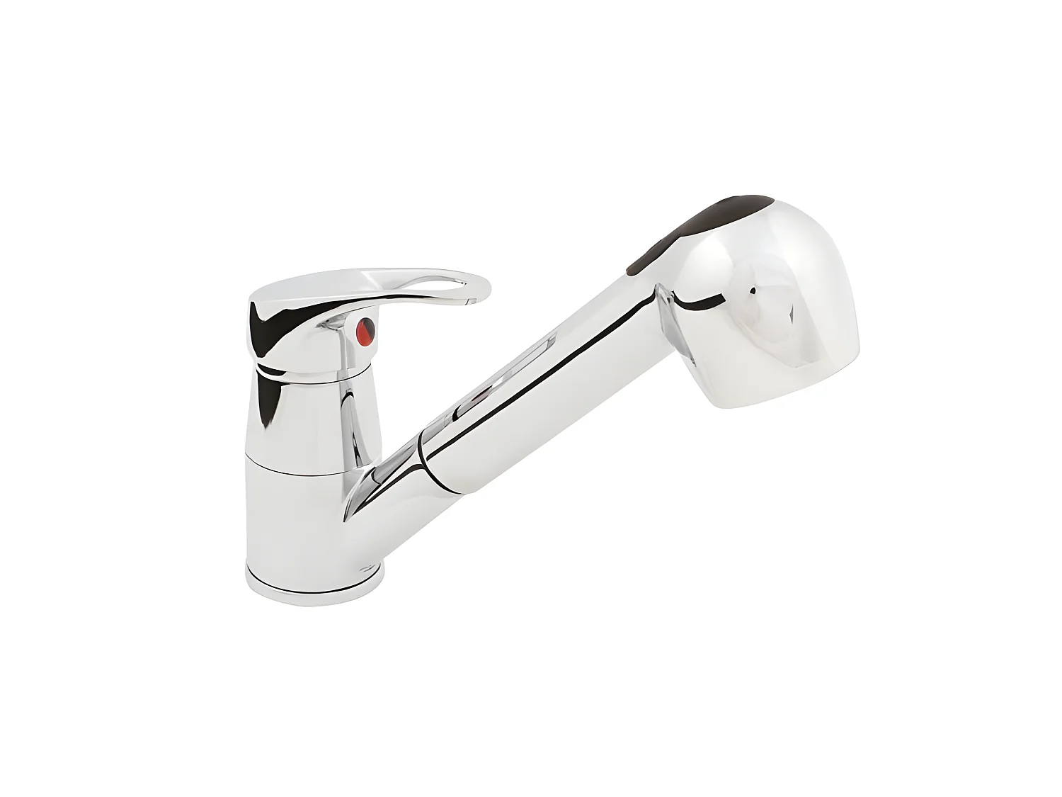 Grifo de Pie para Fregadero con Caño Deslizante y Ducha Extraíble de Acero Inoxidable Cromado