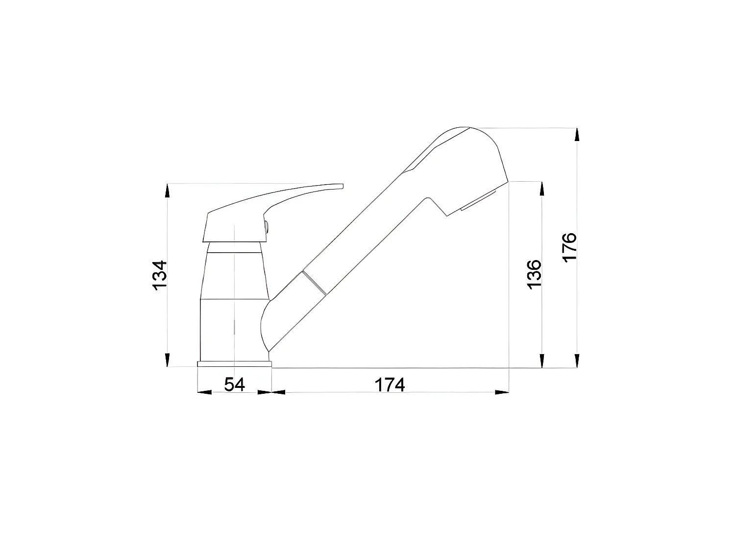Grifo de Pie para Fregadero con Caño Deslizante y Ducha Extraíble de Acero Inoxidable Cromado