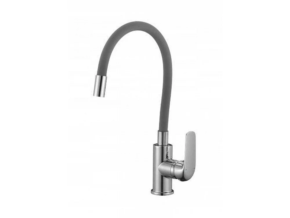 Staande Mengkraan voor Gootsteen Met Flexibele Uitloop van 350 mm in Geborsteld Roestvrij Staal