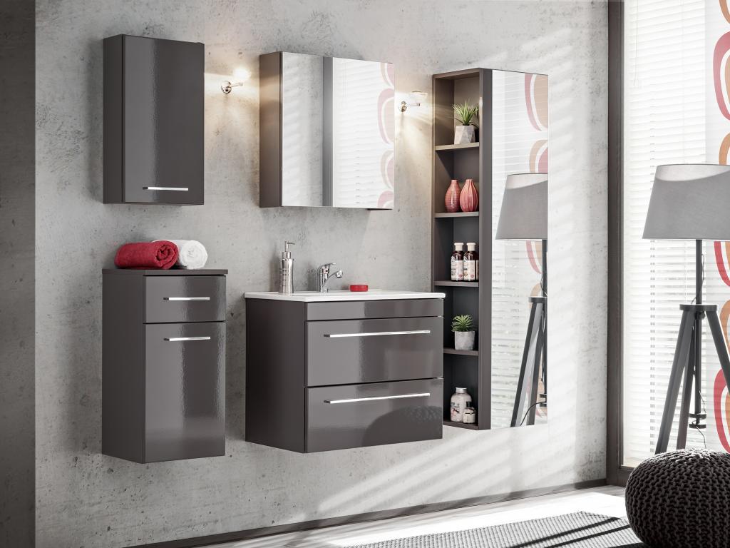 Spiegelschrank - Grau - B50 x H55 cm - MOLLY günstig online kaufen