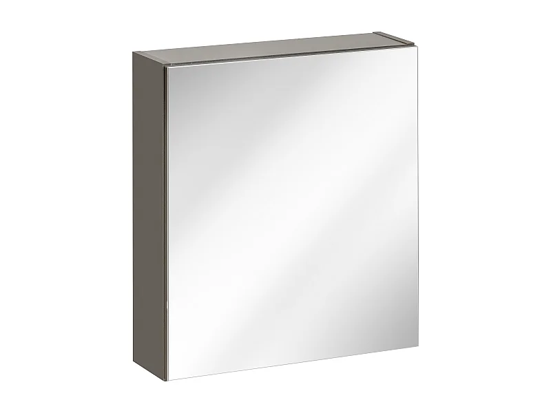 Klein badkamermeubel met spiegel - Grijs - L50 x H55 cm - MOLLY