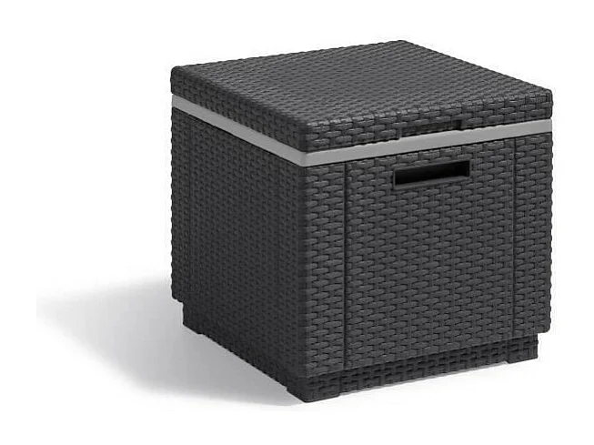 ALLIBERT Table basse isotherme imitation resine tressee - Gris