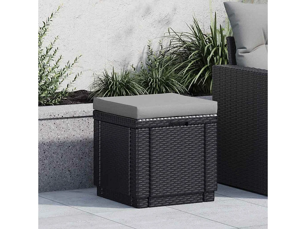 Table pouf avec coussin - Résine Gris graphite - Allibert by KETER