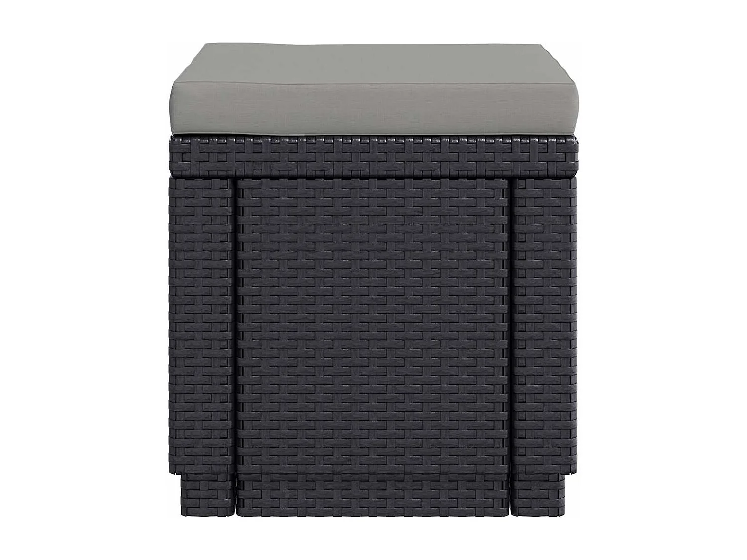 Table pouf avec coussin - Résine Gris graphite - Allibert by KETER