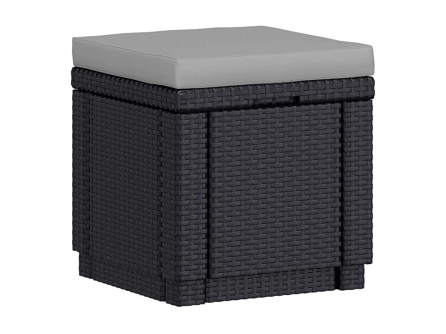 Table pouf avec coussin - Résine Gris graphite - Allibert by KETER