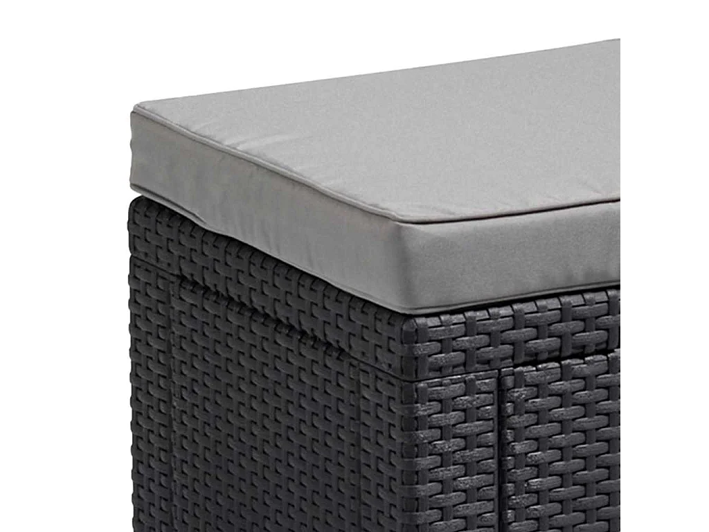 Table pouf avec coussin - Résine Gris graphite - Allibert by KETER