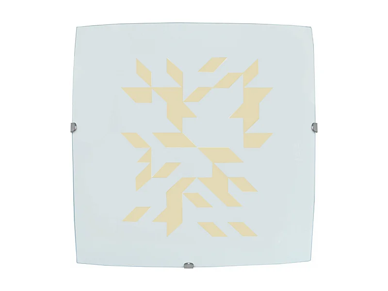 Applique verre serigraphie jaune 9 cm.