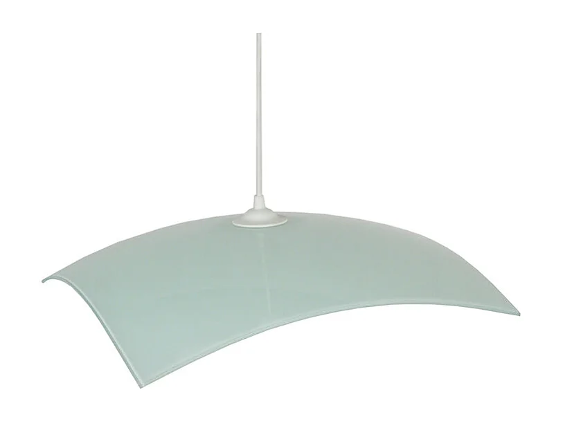 Suspension carré verre  blanc 70 cm.