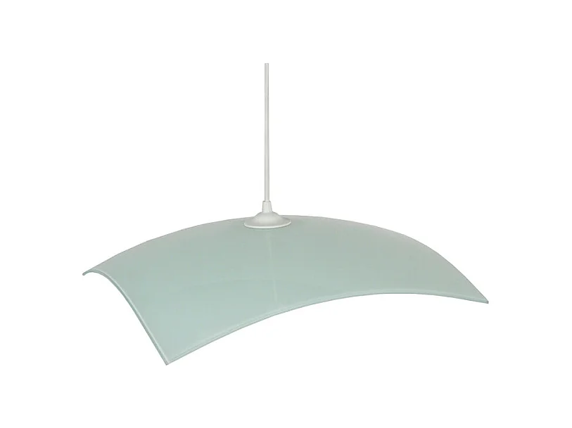 Suspension carré verre  blanc 70 cm.