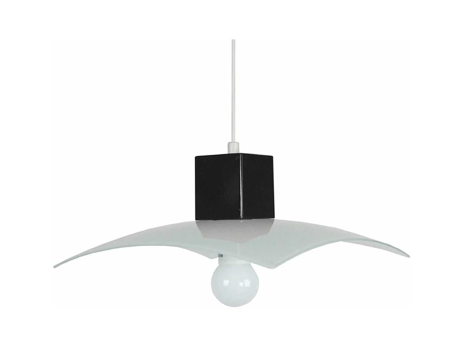 Suspension carré verre  noir 60 cm.