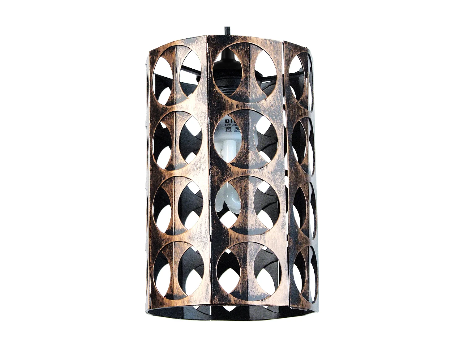 Suspension TOSEL ,métal,Noir , H77xD15xP 15cm