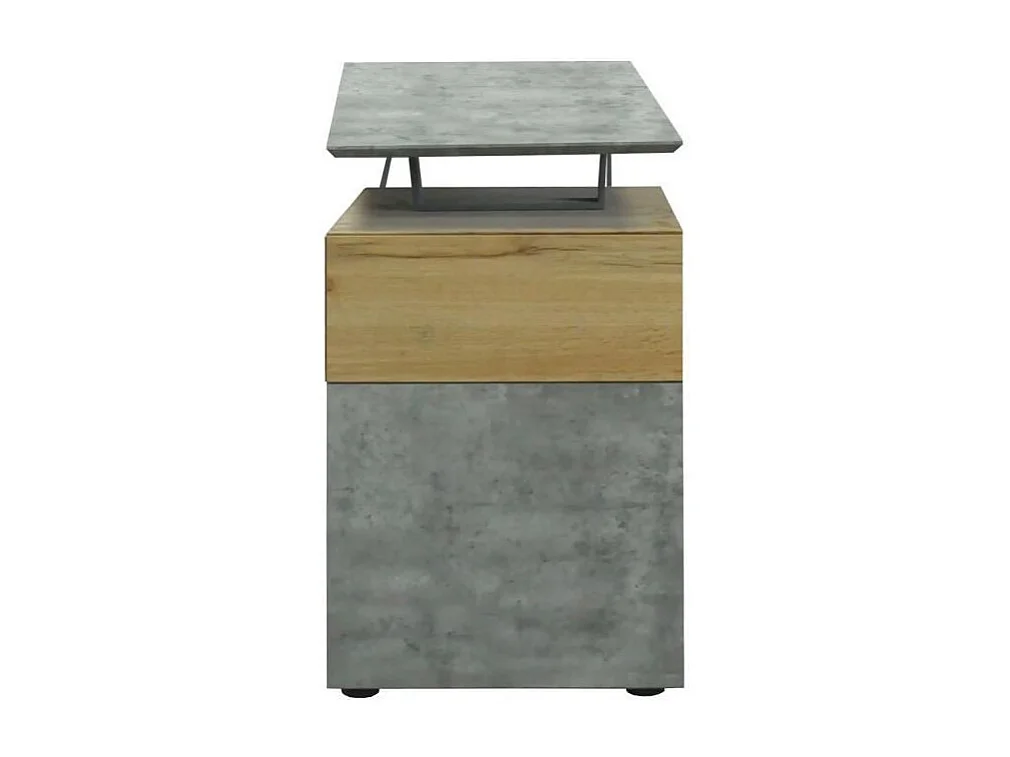 Bureau 1 porte 1 tiroir - Decor bois blanc et gris - L 140 x P 60 x H 75 - COLOGNE