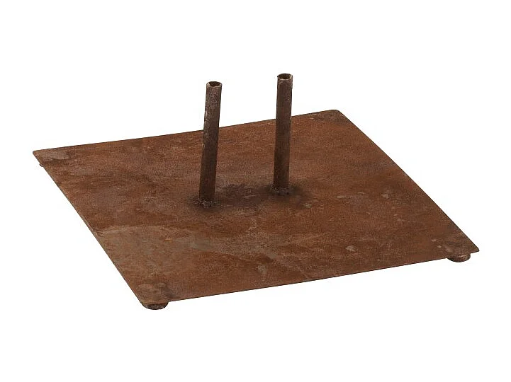 Base para 2 piquetas de metal marrón 30x30x12 cm