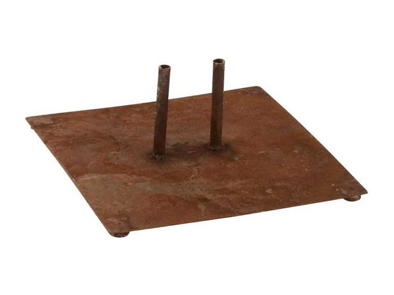 Base para 2 piquetas de metal marrón 30x30x12 cm