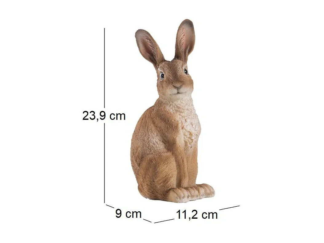 Lièvre assis en résine