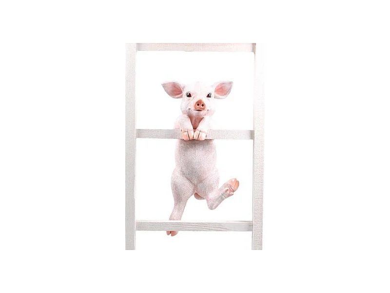 Cochon sur bord en résine 49.5 x 21 x 25 cm