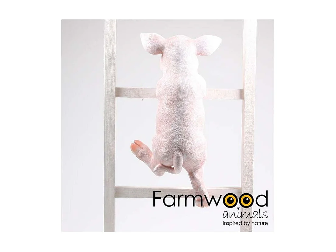 Schwein auf Rand aus Kunstharz 49.5 x 21 x 25 cm