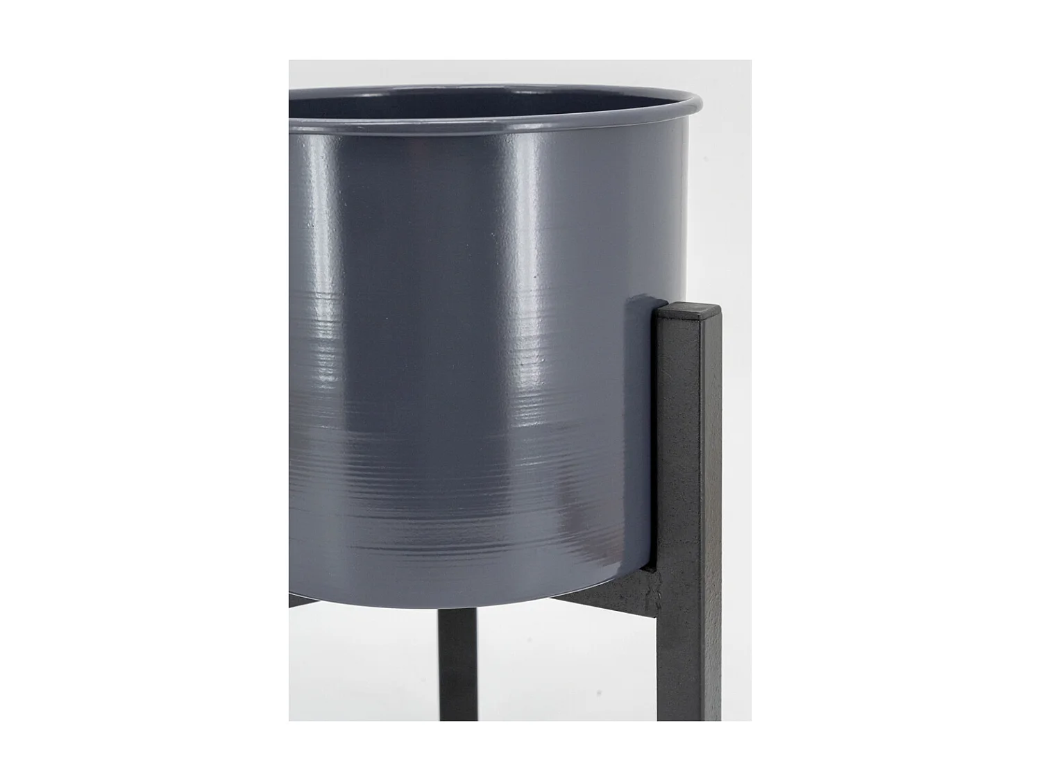 Cache-pots en métal noir Graph (Lot de 2)