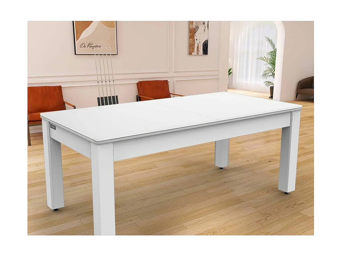 Plateau Dinatoire Réversible "Ping Pong" 213cm Blanc Laqué