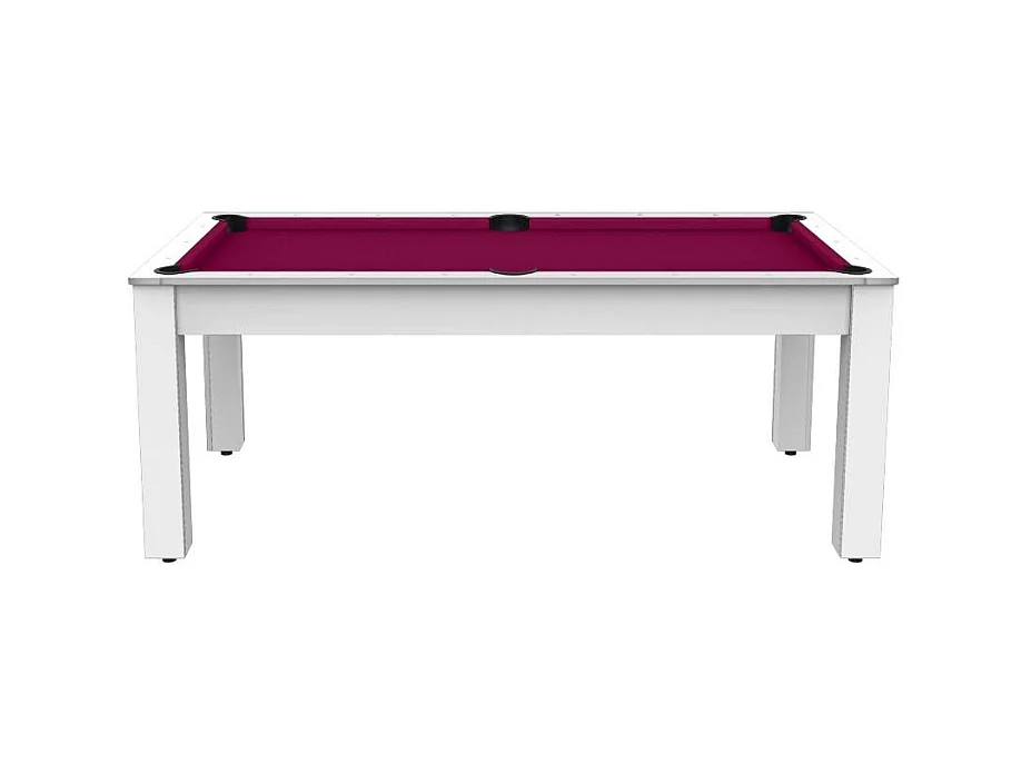 Table de Billard Convertible "Oregon" 213cm Blanc & Prune