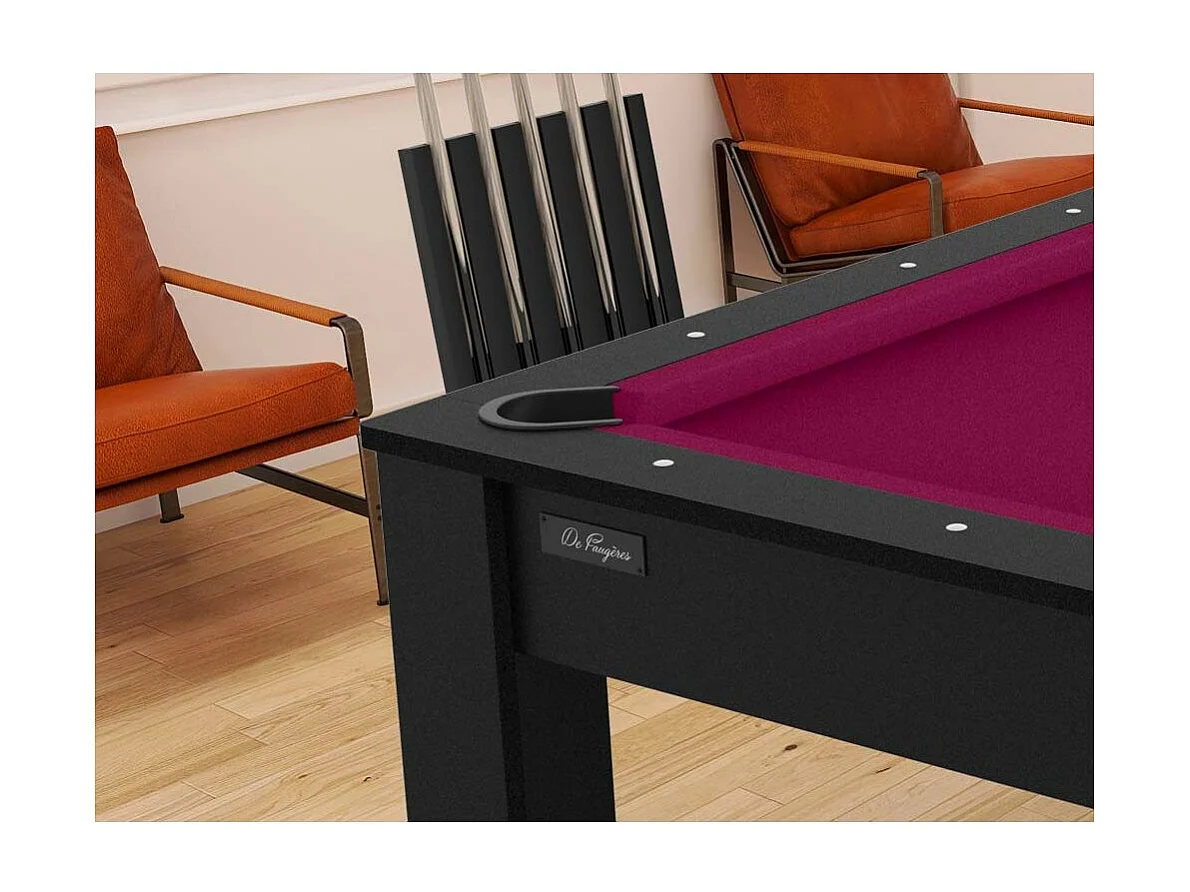 Table de Billard Convertible "Oregon" 213cm Noir & Prune