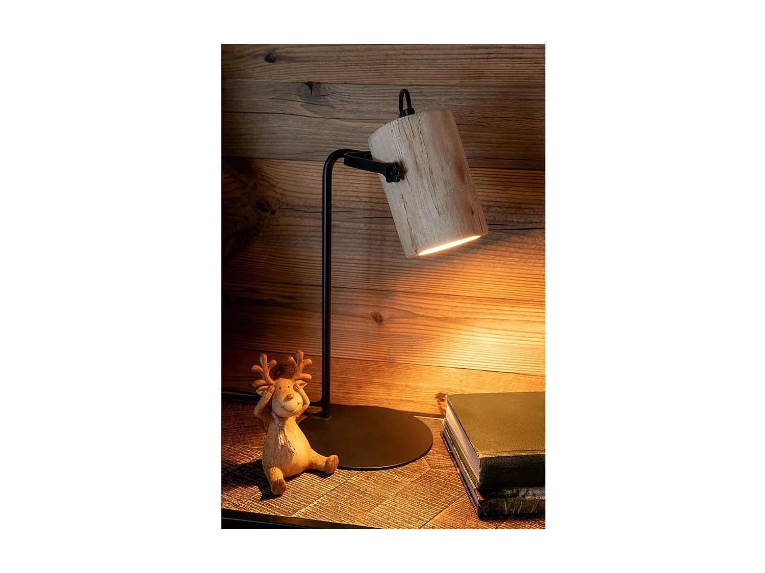 Lampe de Bureau en Bois "Silas" 43cm Naturel