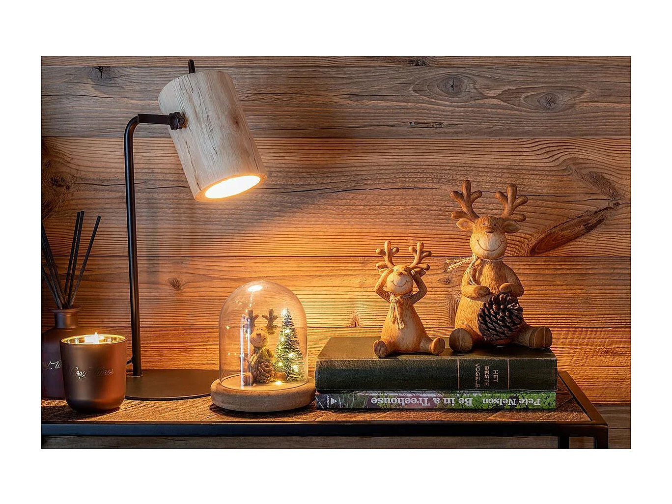 Lampe de Bureau en Bois "Silas" 43cm Naturel