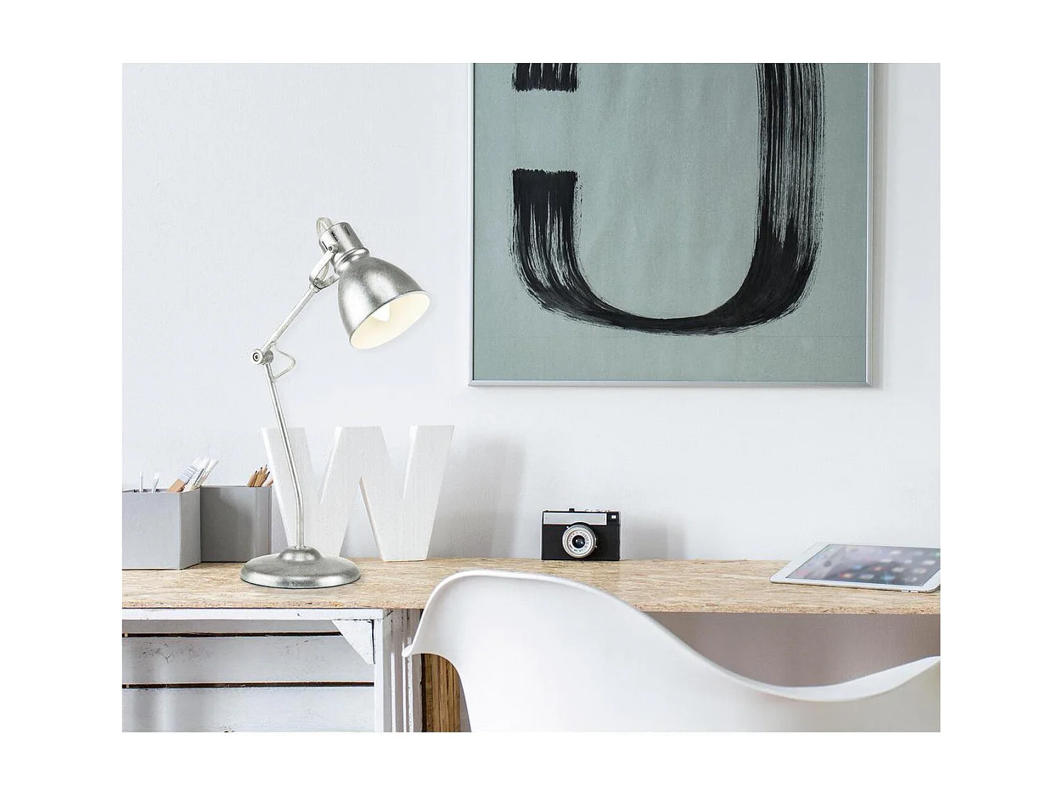 Lampe de Bureau Design "Whitehall" 45cm Argent