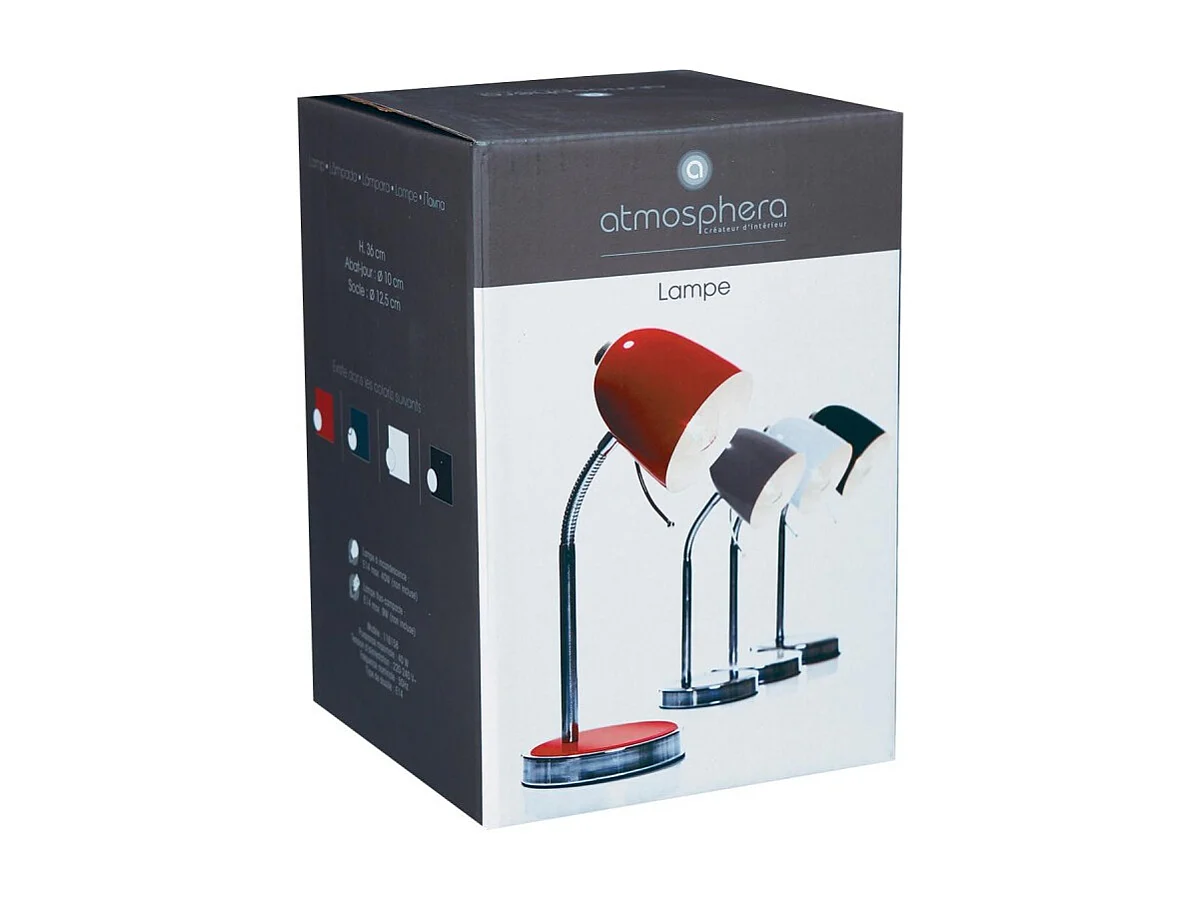 Lampe de Bureau Métal "Skippy" 36cm Rouge