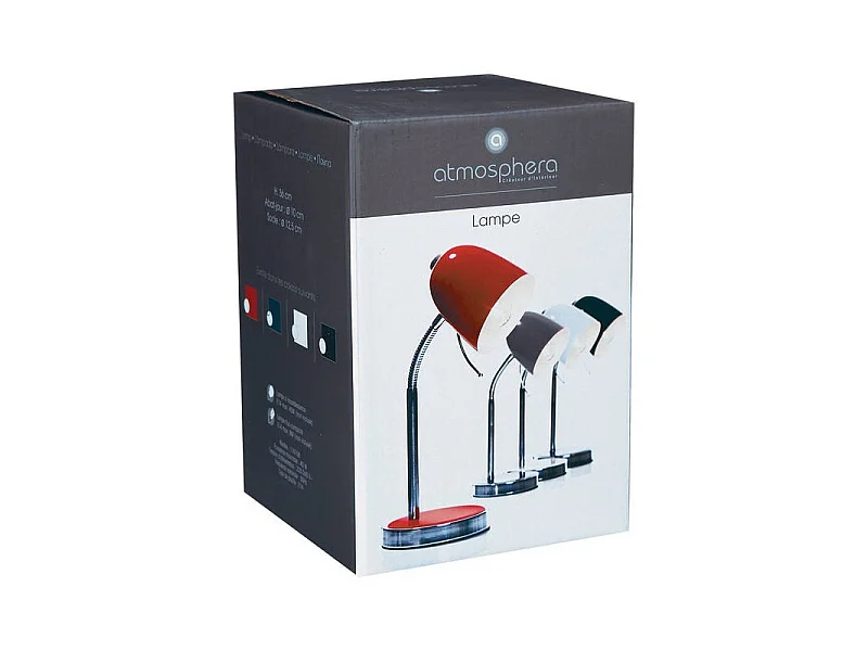 Lampe de Bureau Métal "Skippy" 36cm Rouge