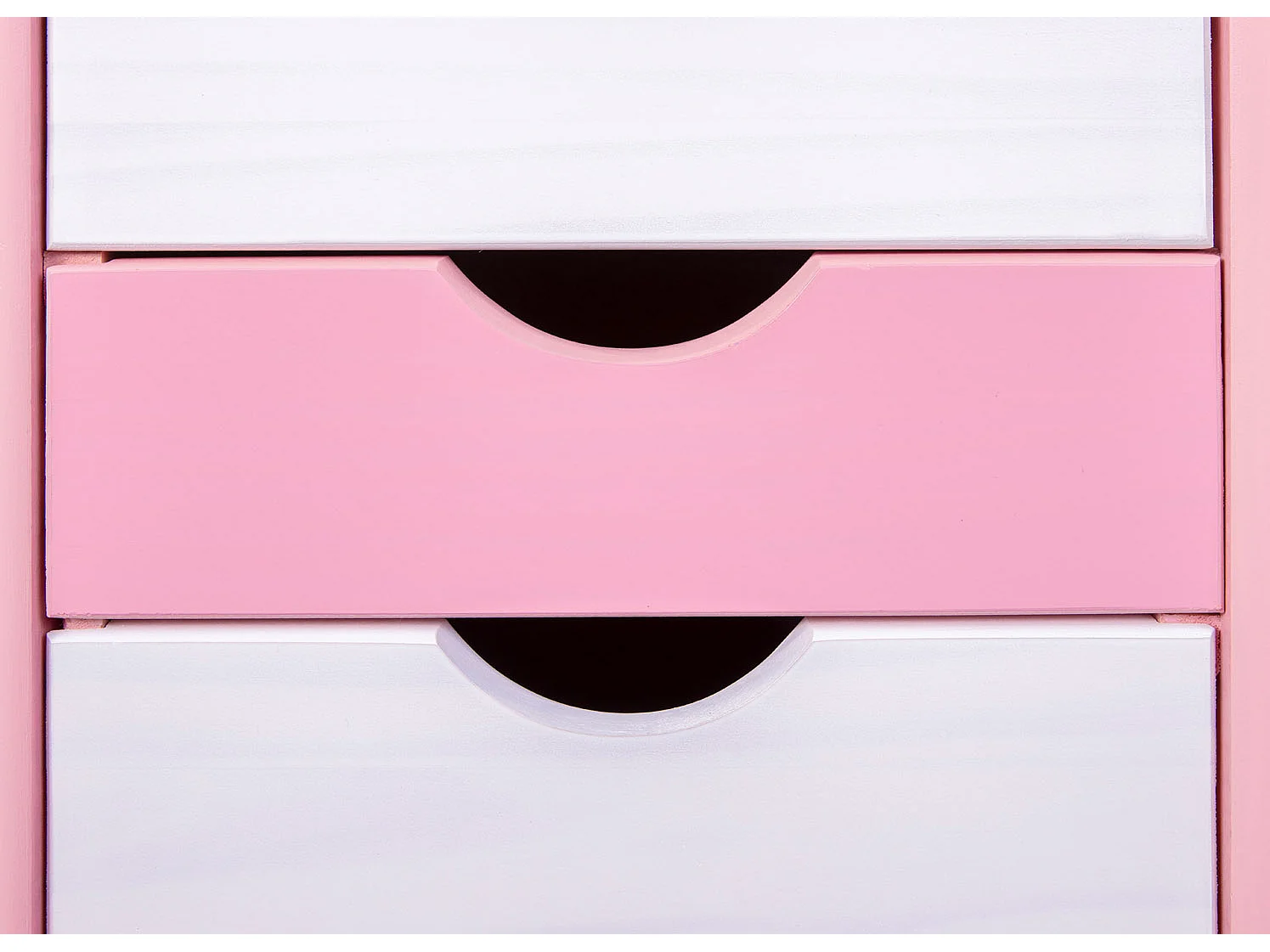 Caisson de Bureau 6 Tiroirs "School" 65cm Rose & Blanc