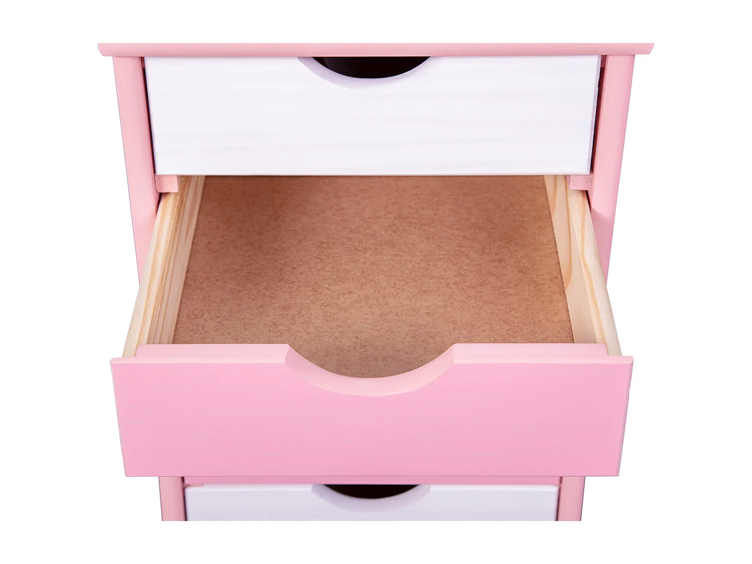 Caisson de Bureau 6 Tiroirs "School" 65cm Rose & Blanc