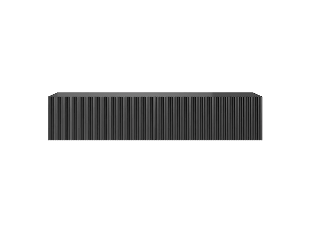 Mobile TV sospeso - 140 cm - nero con frontale fresato - Veldio