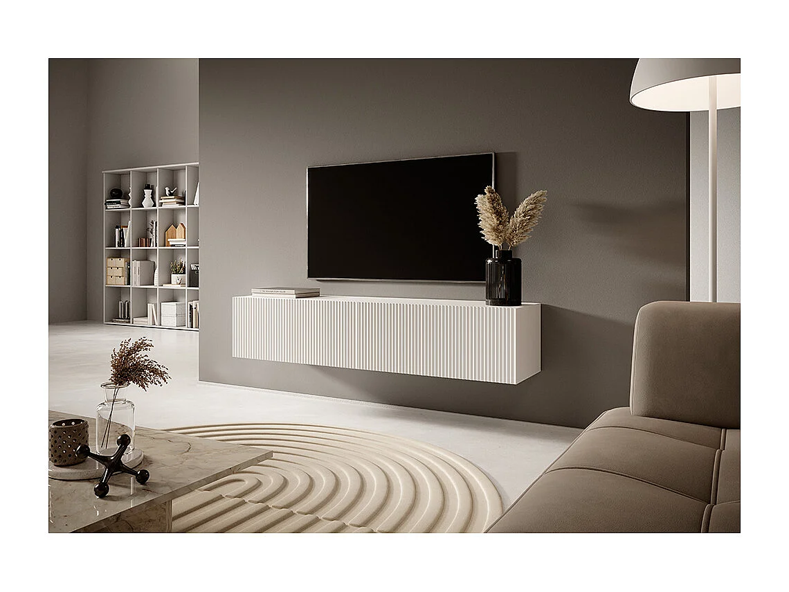 Mobile TV - 140 cm - con le stecche, bianco - Veldio