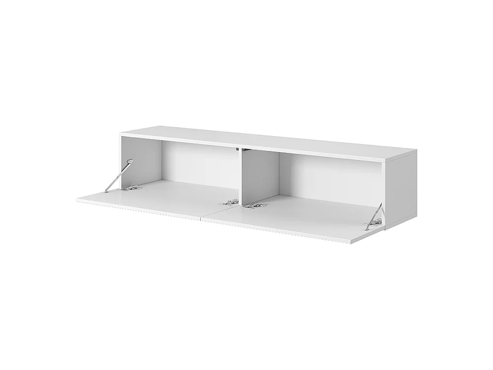 Mobile TV sospeso - 140 cm - bianco con frontale fresato - Veldio