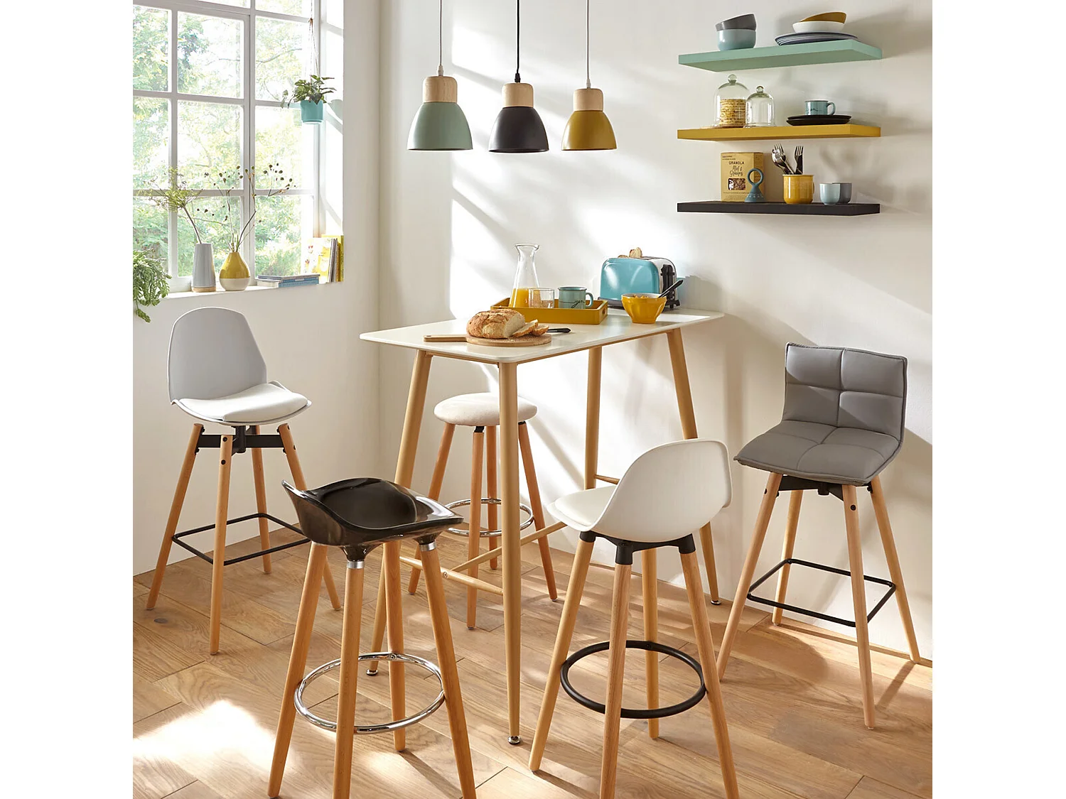 4 tabourets de bar "maxon" noir