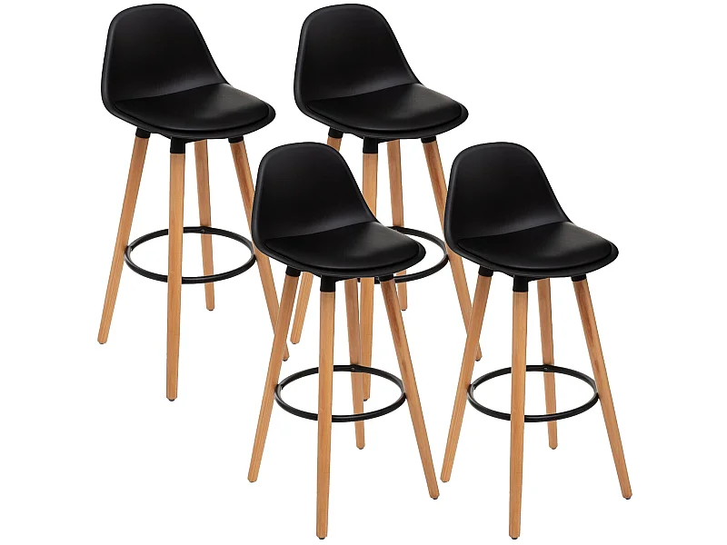 4 tabourets de bar "maxon" noir