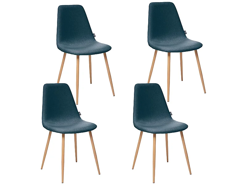 Lot de 4 chaises 'roka' bleu jean