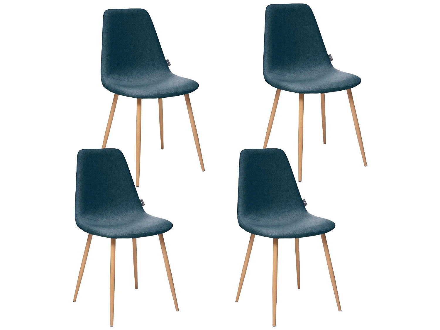 Lot de 4 chaises 'roka' bleu jean
