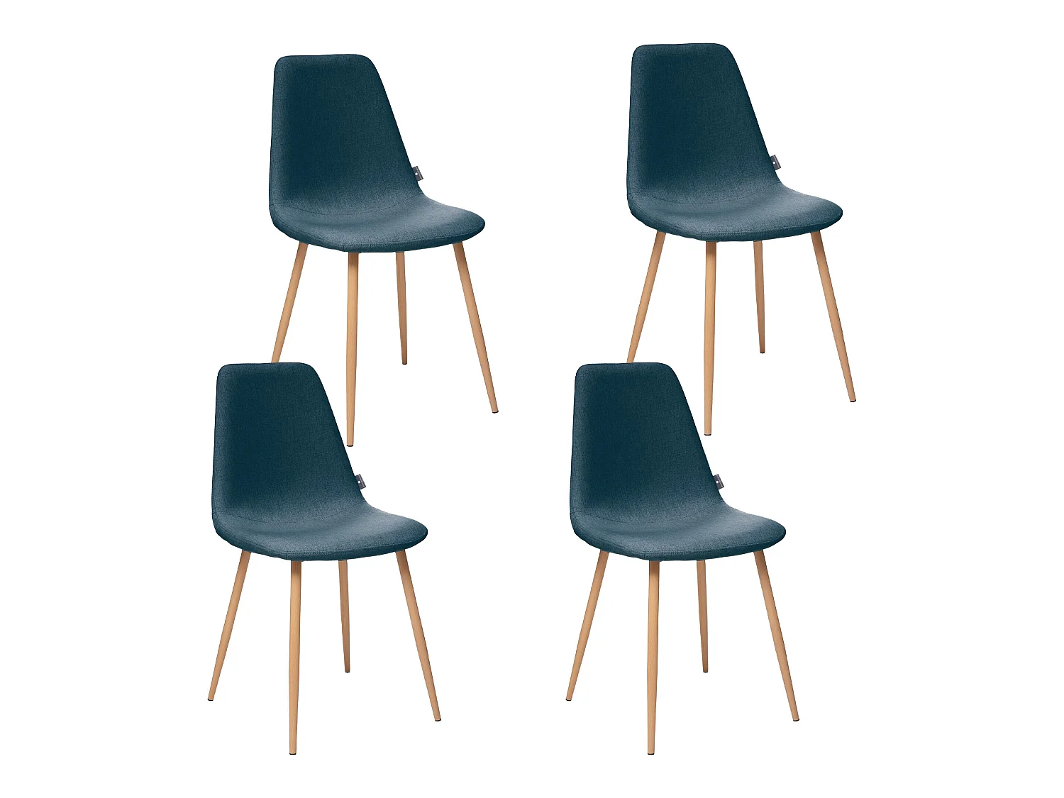 Lot de 4 chaises 'roka' bleu jean