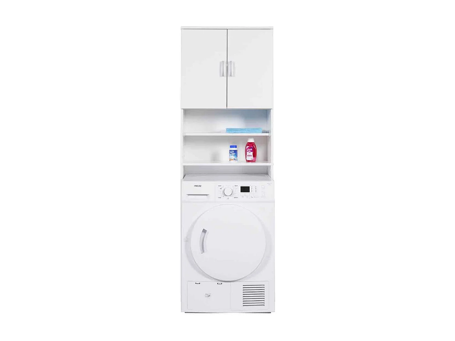 Arconati badkamerkast voor wasmachine 2 deuren, 2 open vakken wit.
