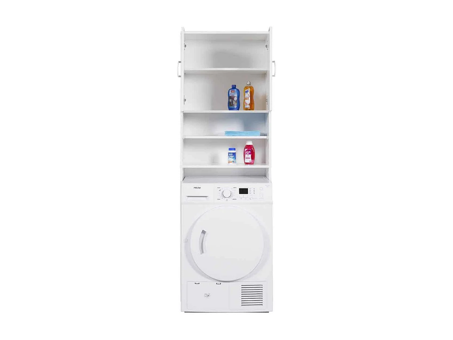 Arconati badkamerkast voor wasmachine 2 deuren, 2 open vakken wit.
