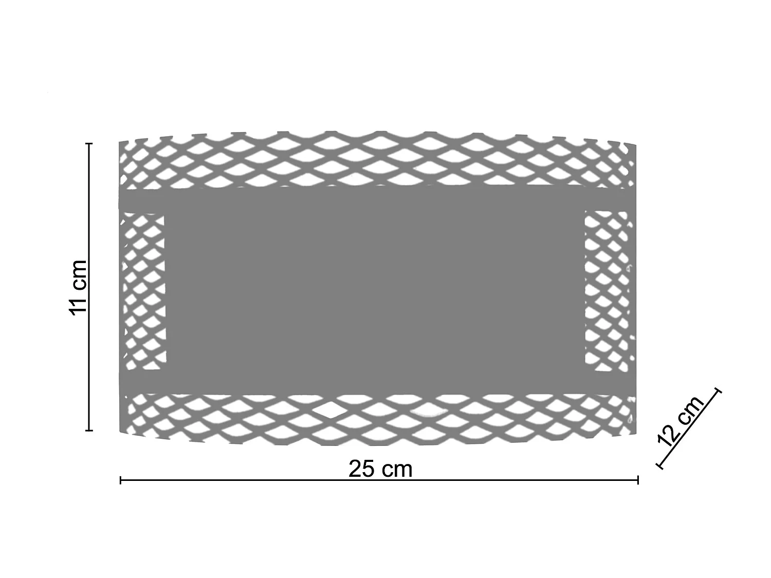Aplique TOSEL ADONIS metal meio cilindro preto D25 x  H11  cm