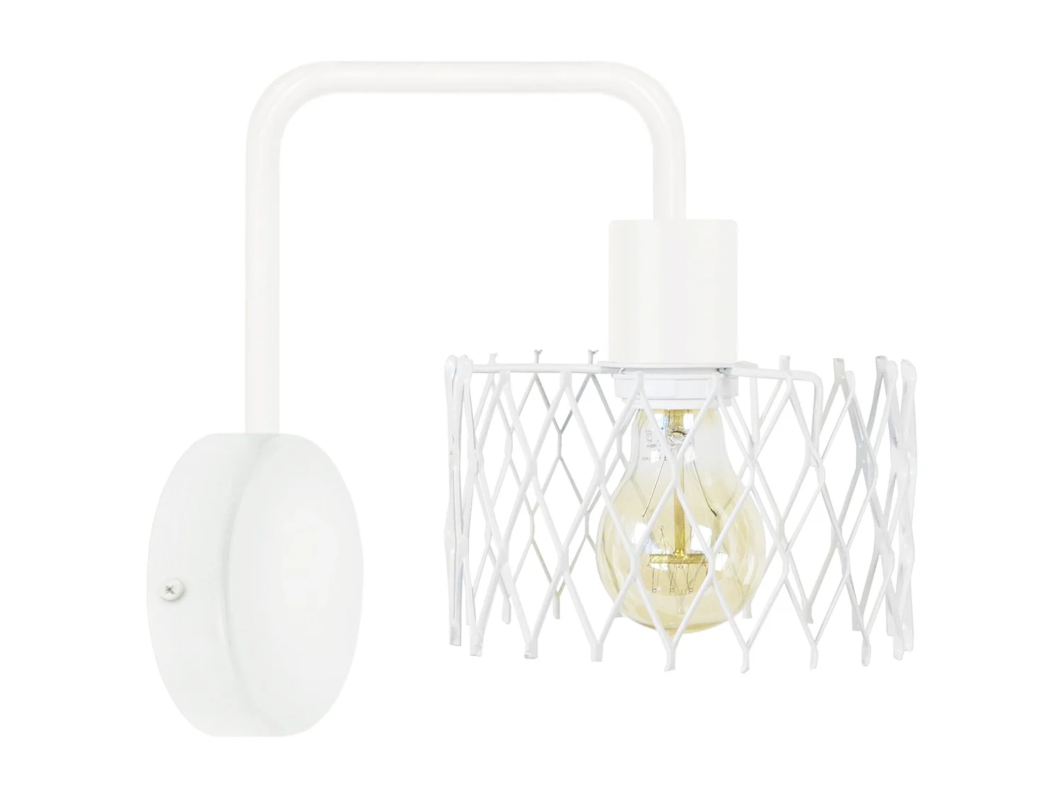 Aplique TOSEL ASTER metal braço branco D16 x  H22  cm