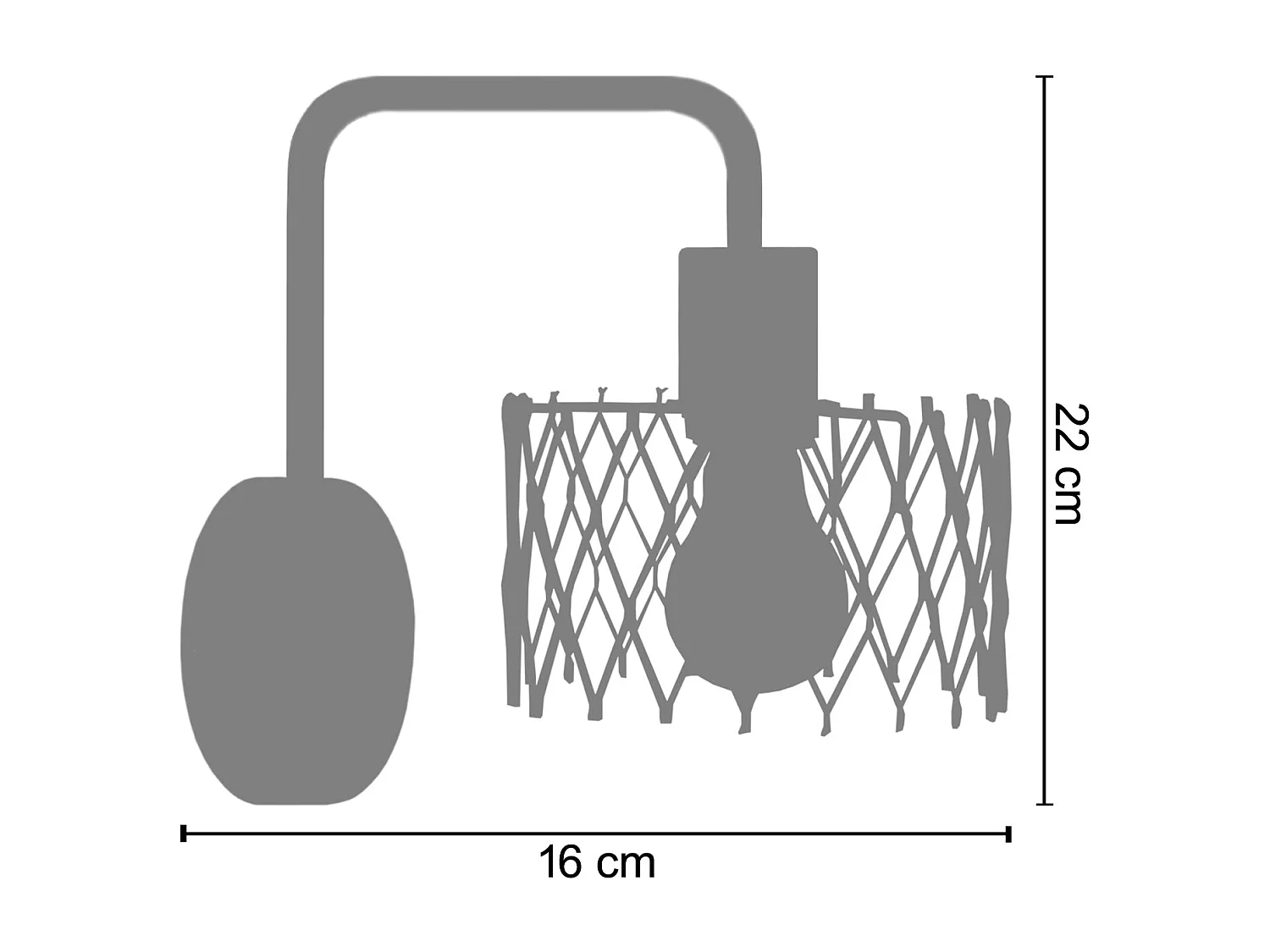 Aplique TOSEL ASTER metal braço branco D16 x  H22  cm