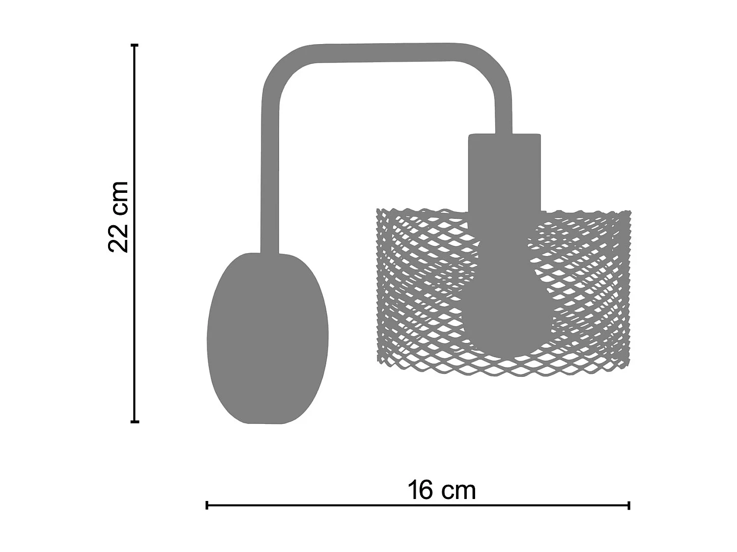Aplique TOSEL , metal ,Blanco,A22x D16xP16cm