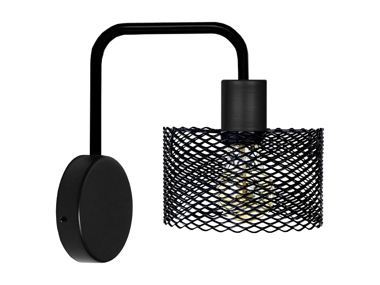 Aplique TOSEL ADONIS metal braço preto D16 x  H22  cm