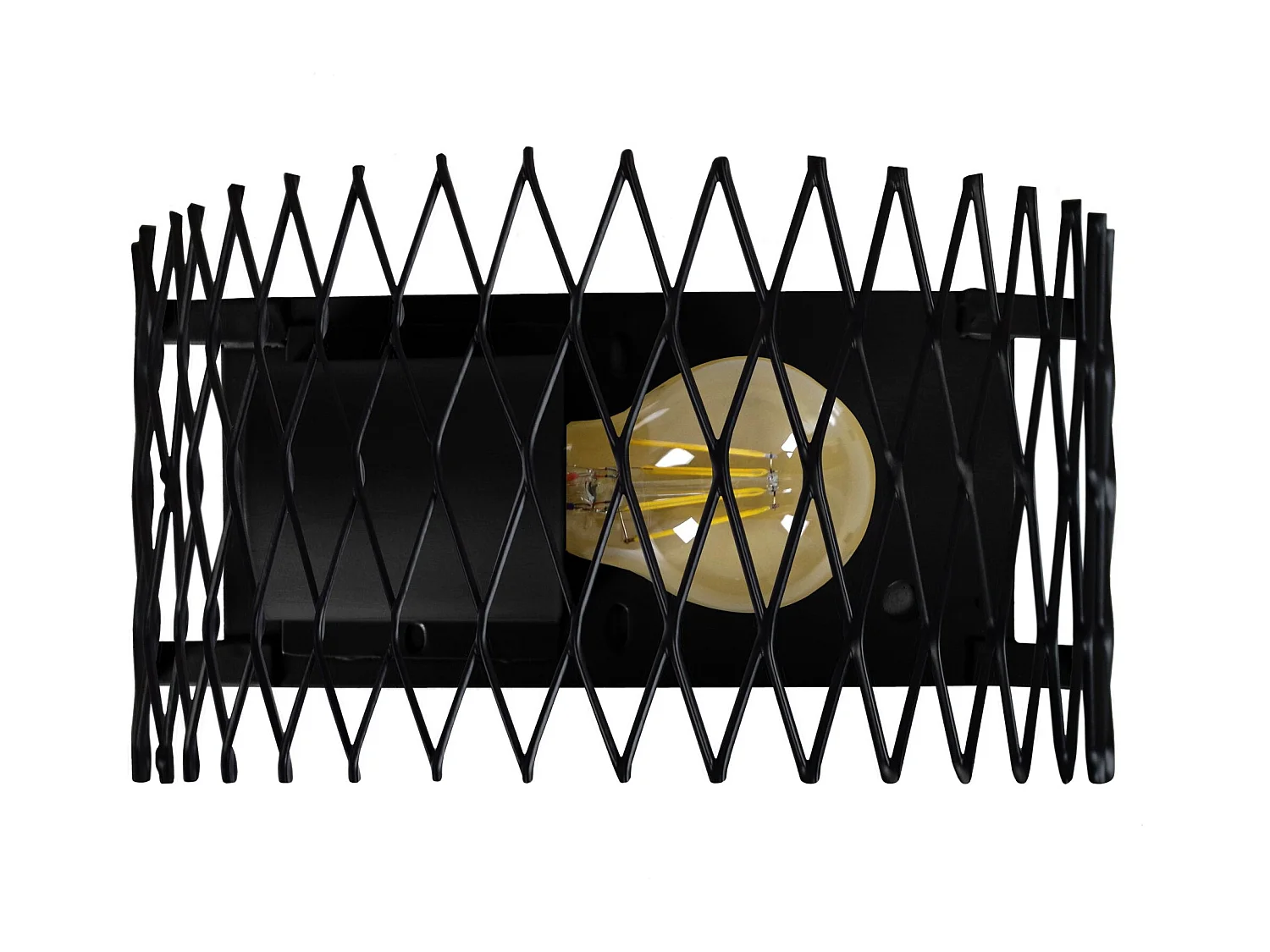 Aplique TOSEL ASTER metal meio cilindro preto D25 x  H11  cm