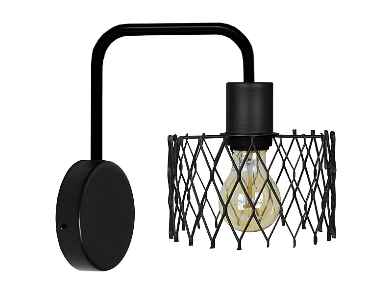 Aplique TOSEL ASTER metal braço preto D16 x  H22  cm